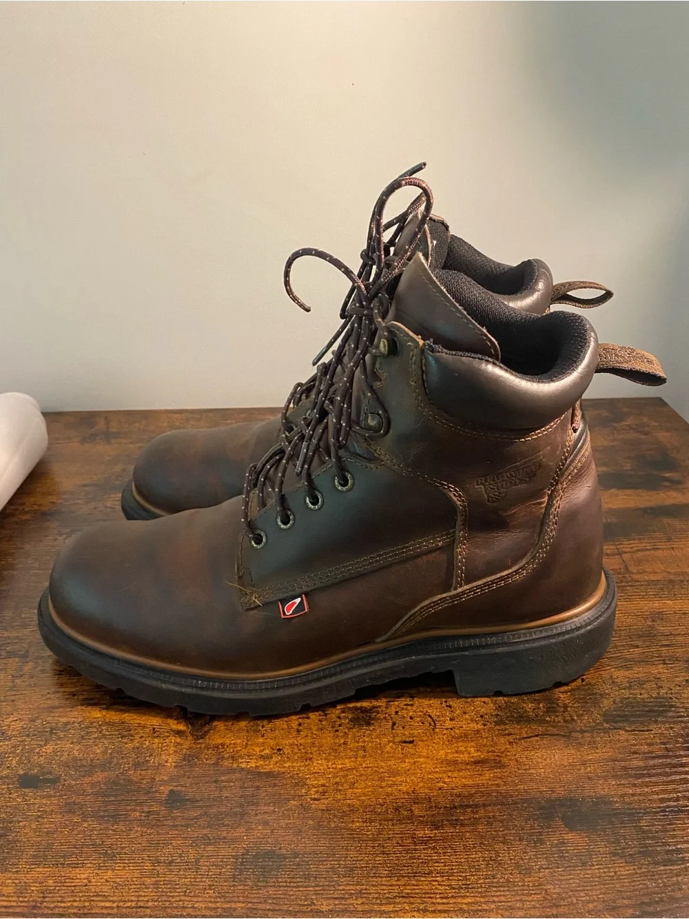 Red Wing Shoes Brown Leather Lace-Up Work Boots